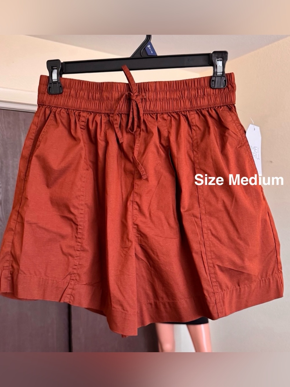Time and Tru Women's Poplin Short, Medium, Redwood Bark